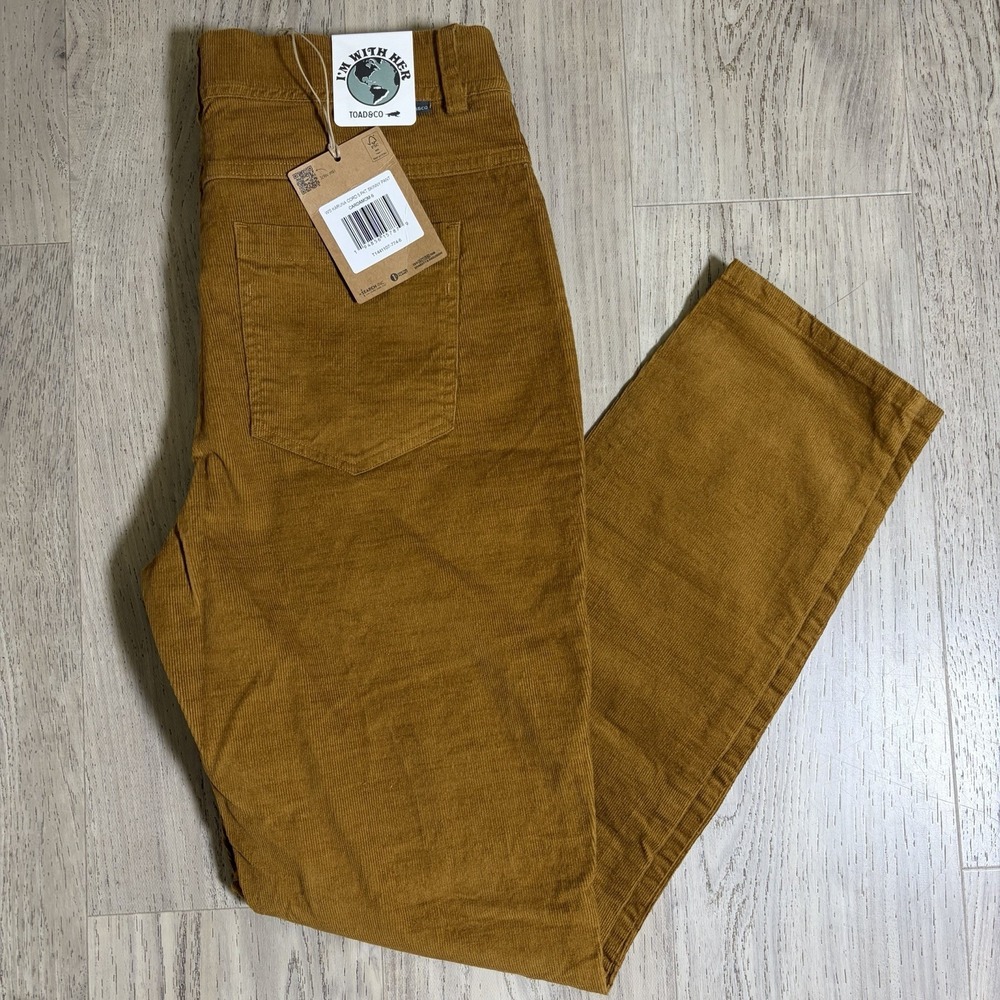 Toad&Co Skinny Pant Women Size 6 Corduroy Cotton Blend Light Stretch Brown